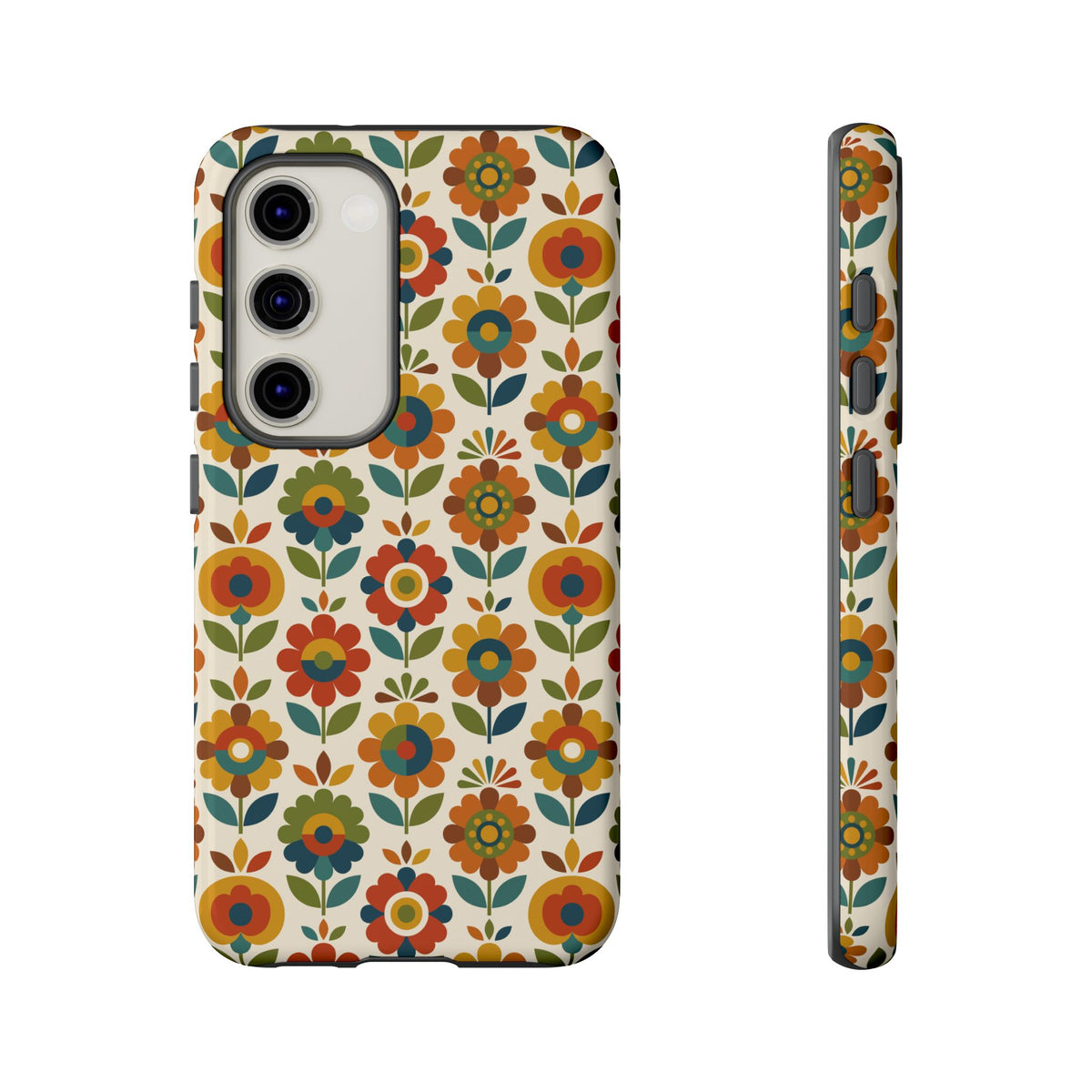 Mid Century Modern Scandinavian Floral Earth Tones Tough Phone Case