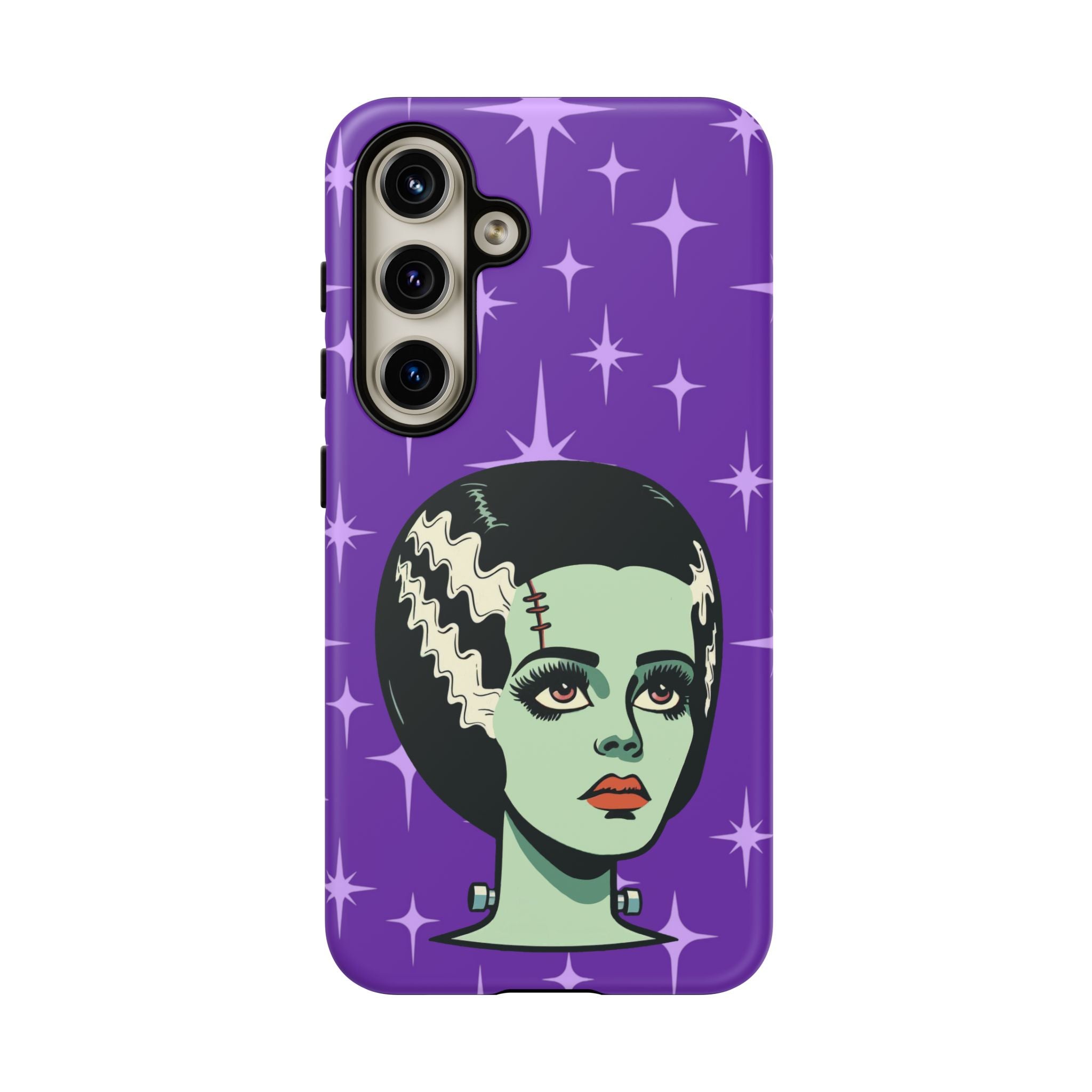 Bride of Frankenstein Retro Mid Mod Horror Buff Purple Halloween Tough Phone Case
