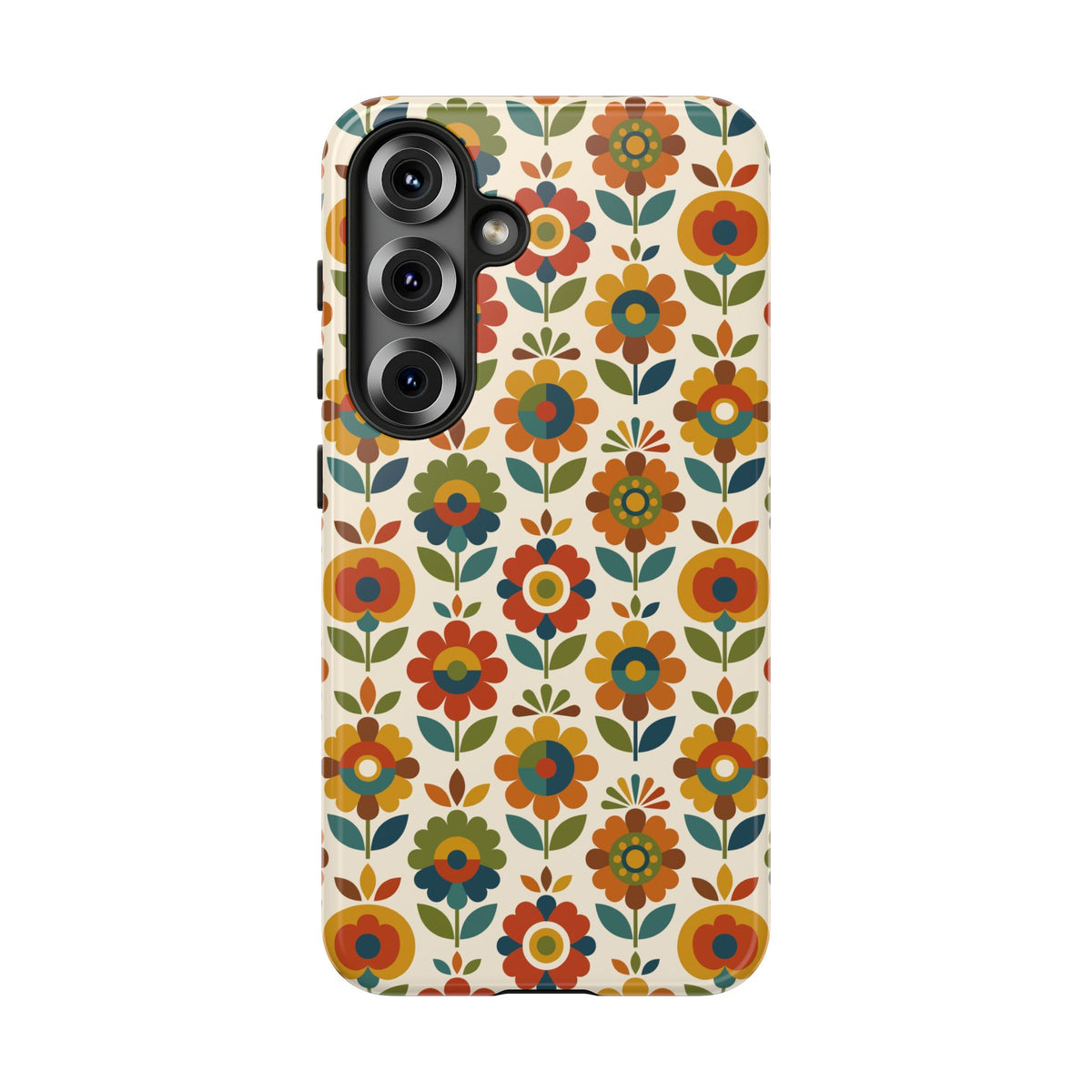 Mid Century Modern Scandinavian Floral Earth Tones Tough Phone Case