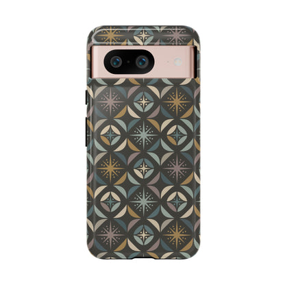 Mid Century Modern Elegant Gray Geometric Starburst Tough Phone Case
