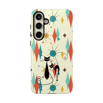 Atomic Kitty Cat, Mid Mod Franciscan Pattern, Kitsch Tough Phone Cases