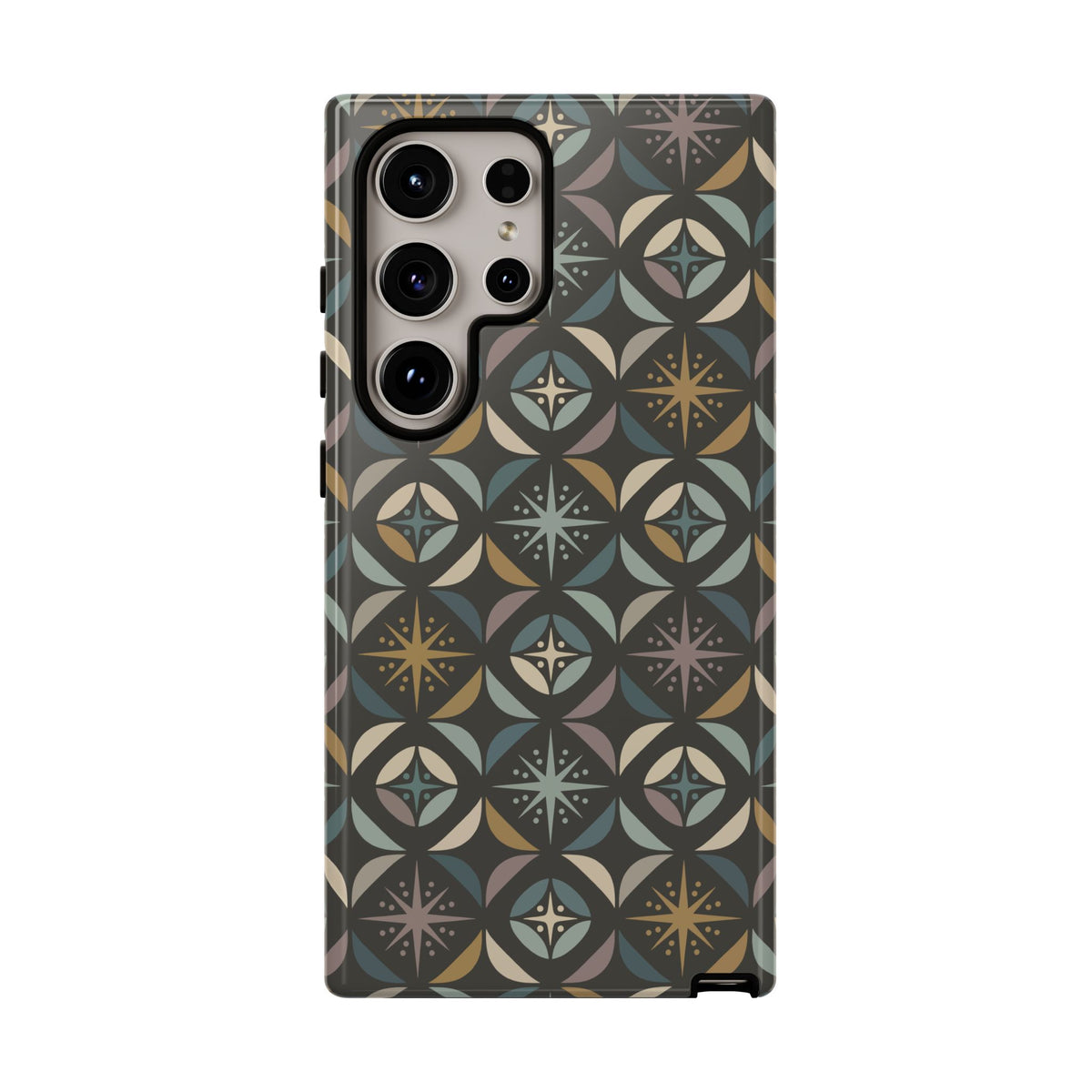 Mid Century Modern Elegant Gray Geometric Starburst Tough Phone Case
