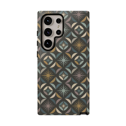 Mid Century Modern Elegant Gray Geometric Starburst Tough Phone Case