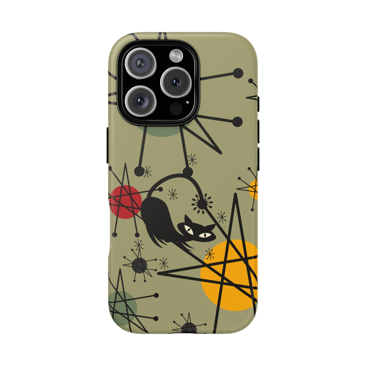 Mid Century Modern Atomic Cat, Retro Chic Groovy Mod Samsung, Smart Phone Tough Cases