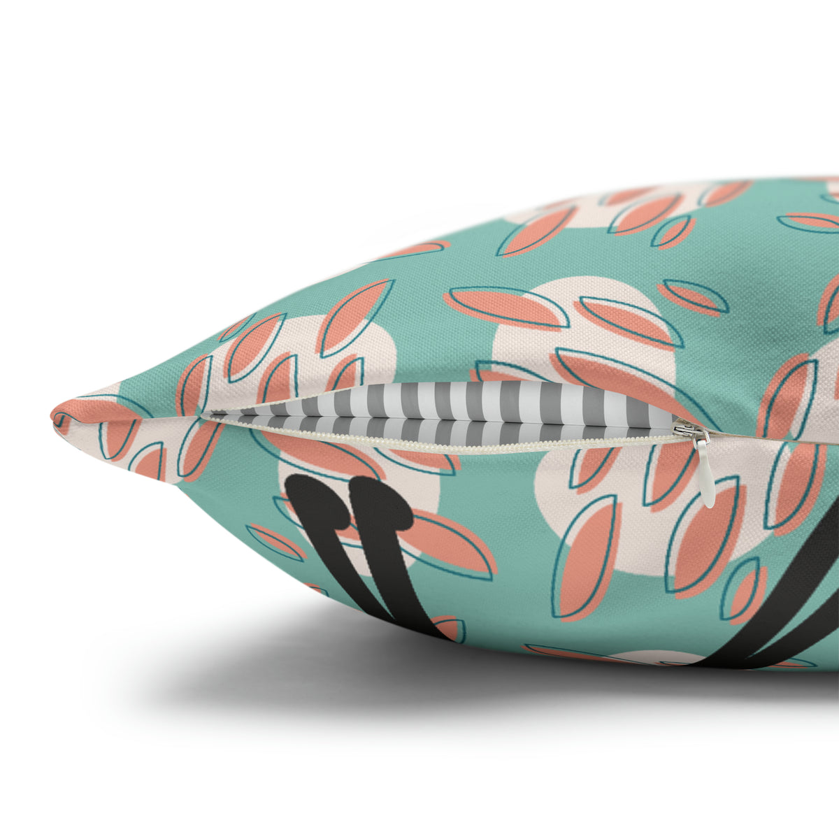 50s Nostalgic Atomic Cat Mid Century Modern Aqua, Coral Pink Peach, Kitschy Mid Century Modern Pillow Cover ONLY - Mid Century Modern Gal