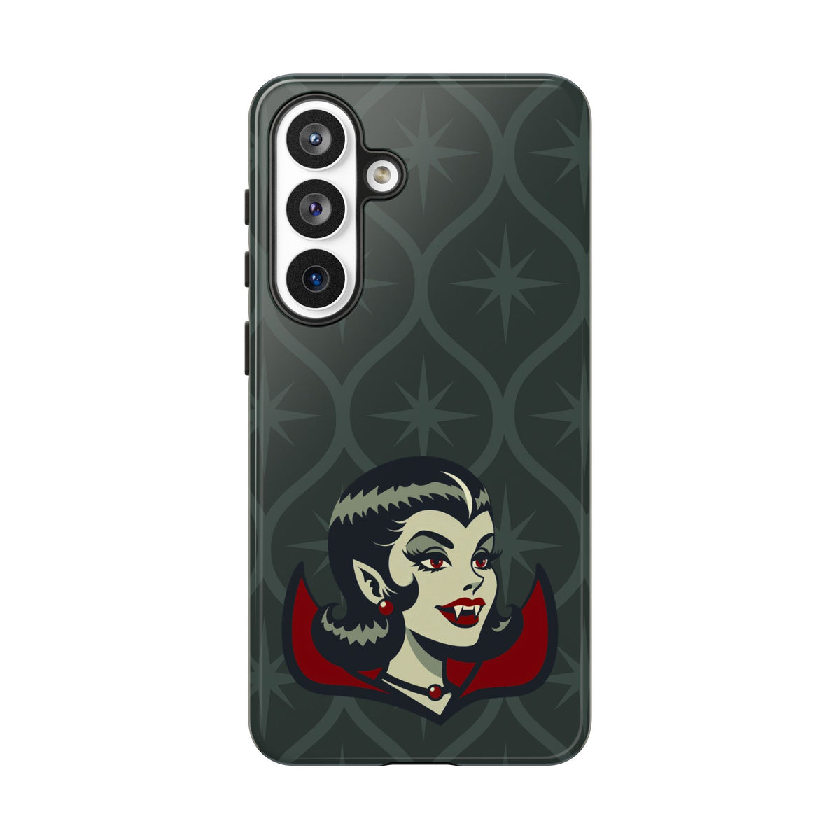 Vampire Dracula Girl Halloween Goth Horror Buff MCM Green Tough Phone Case