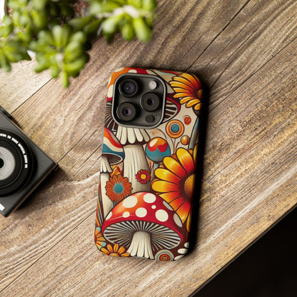 Colorful Mushroom Flower Phone Case - Boho Chic Design