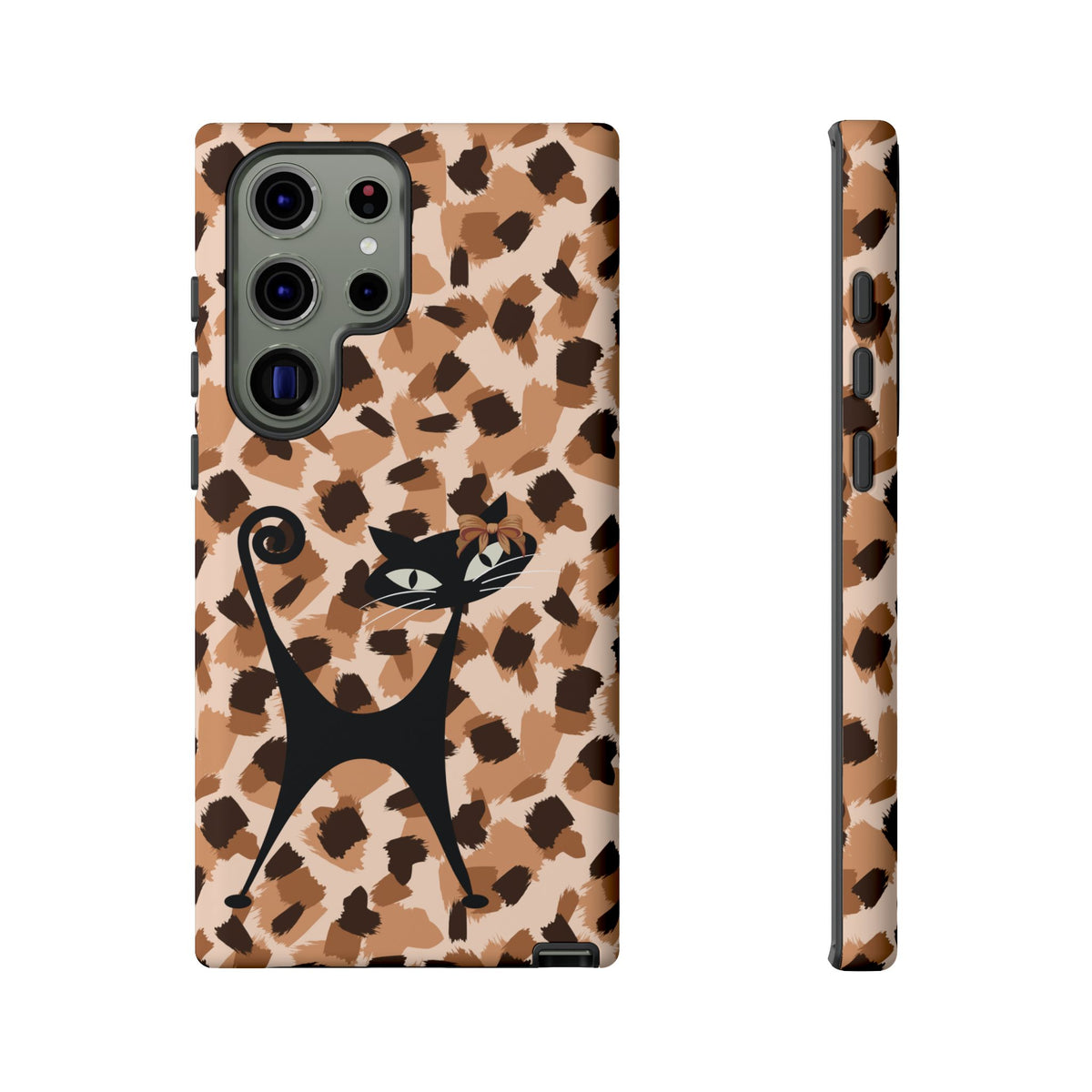 Mid Century Modern Atomic Cat, Animal Print Kitschy Trendy Smart Phone Tough Cases