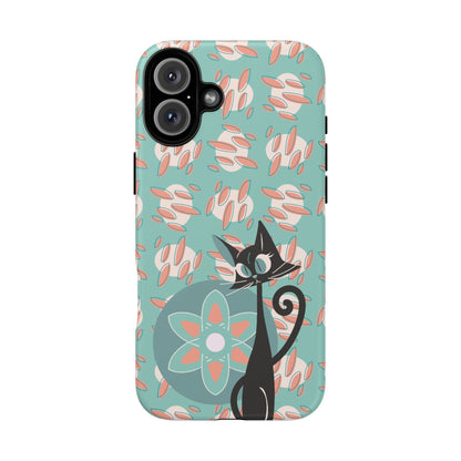 Atomic Cat, Mid Century Modern Funky Fun Smart Phone Tough Phone Cases