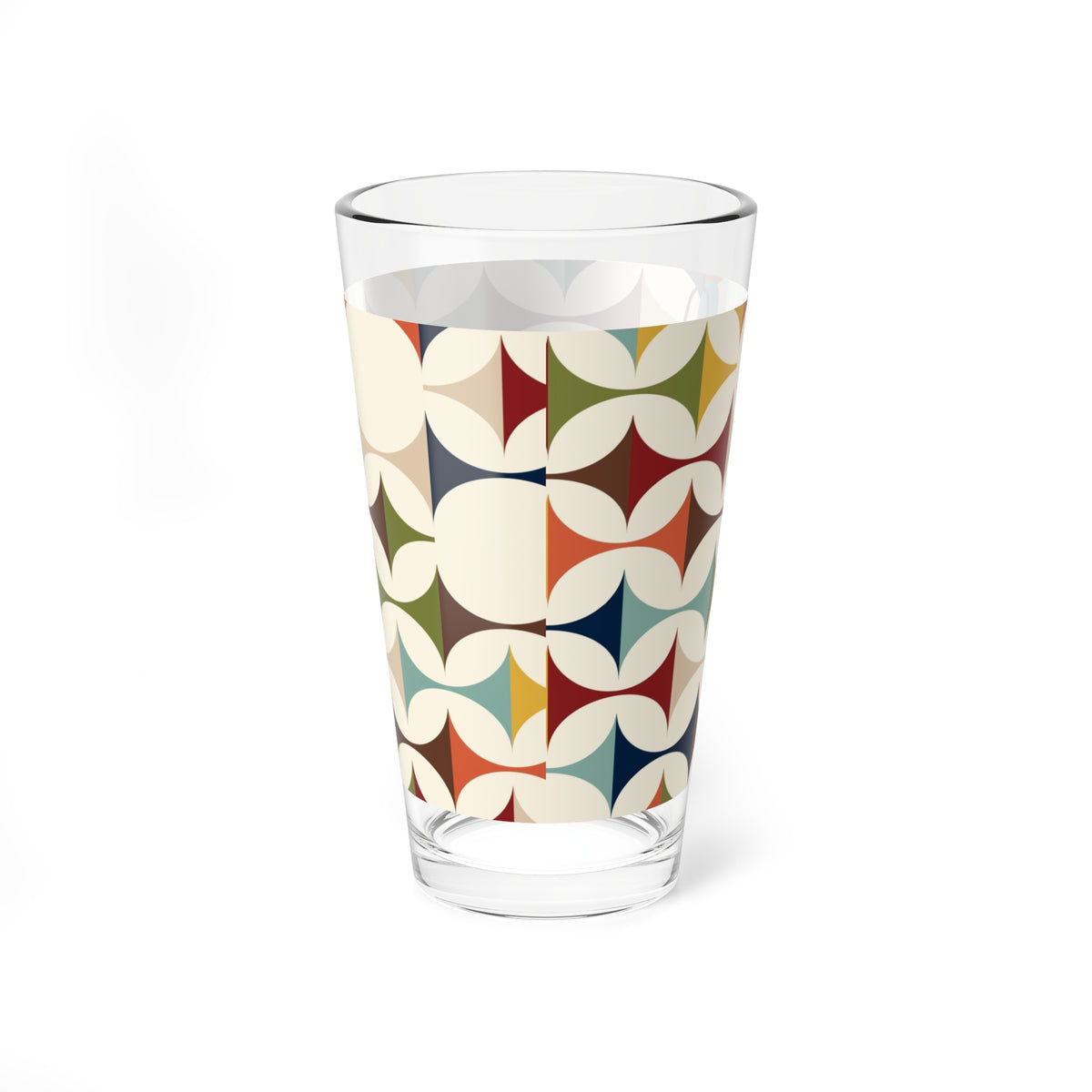 Atomic Cat Drinkware, Mid Century Modern Barware, Scandinavian Designed Geometric Drinking, Mixing Glass, 16oz - Mid Century Modern Gal