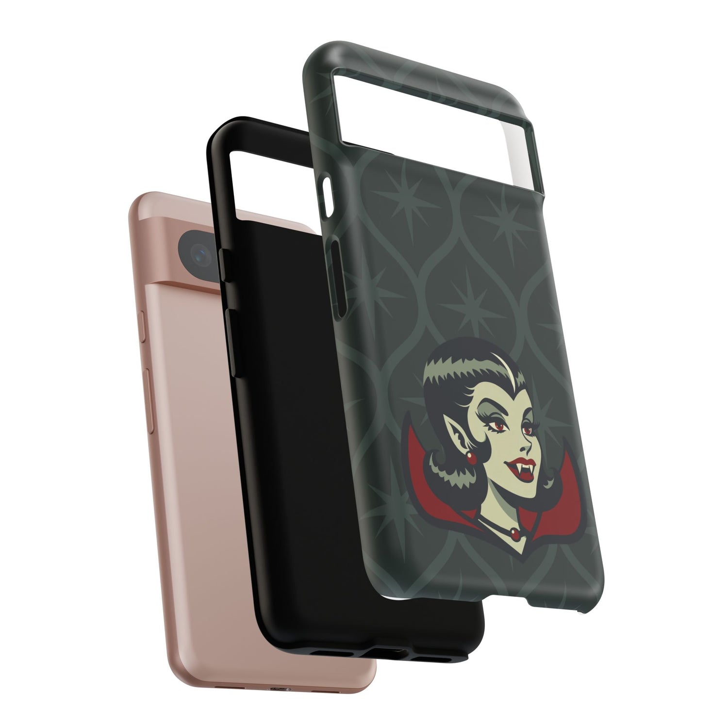 Vampire Dracula Girl Halloween Goth Horror Buff MCM Green Tough Phone Case