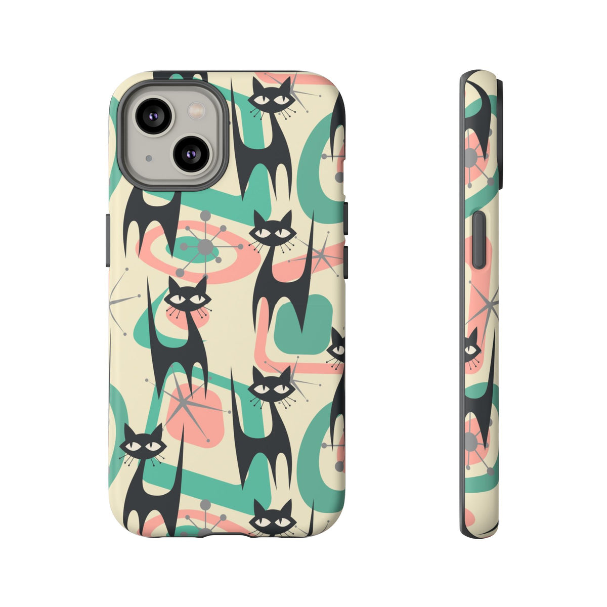 Atomic Cat Mid Century Modern Starburst Retro Kitsch Tough Phone Case - Mid Century Modern Gal