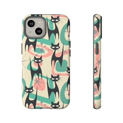 Atomic Cat Mid Century Modern Starburst Retro Kitsch Tough Phone Case - Mid Century Modern Gal