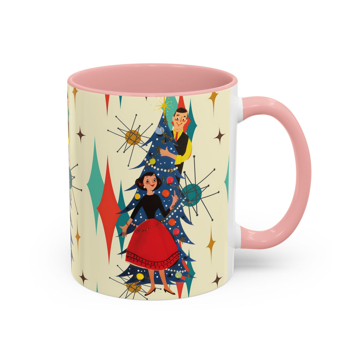 Mid Century Modern 50s Kitsch Christmas Starburst Coffee Mug - Mid Century Modern Gal