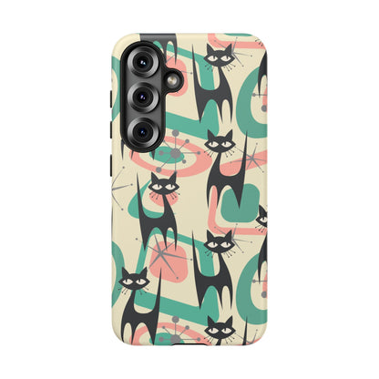Atomic Cat Mid Century Modern Starburst Retro Kitsch Tough Phone Case