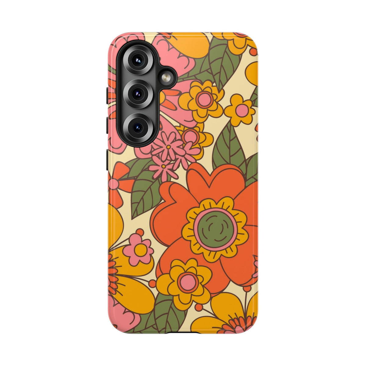 Groovy Retro Flower Power Vintage Inspired Pattern Smart Phones Tough Phone Cases