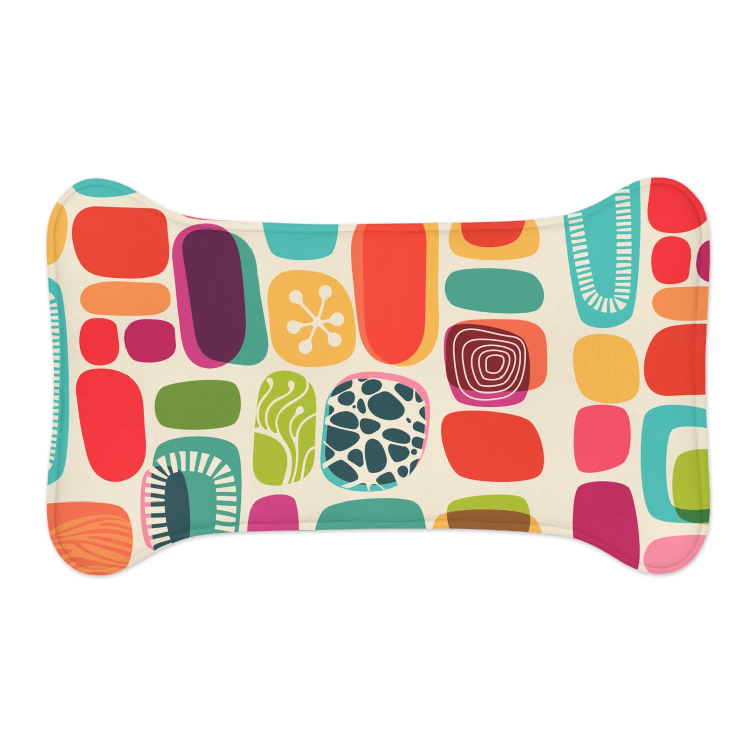Mid Century Modern Amoeba Design, MCM Cat, Dog Feeding Mat - Mid Century Modern Gal