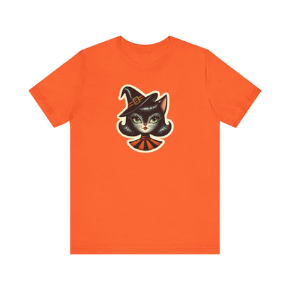 Vintage Halloween Black Cat Sexy Sexton Mid Century Modern Unisex T-Shirt - Mid Century Modern Gal