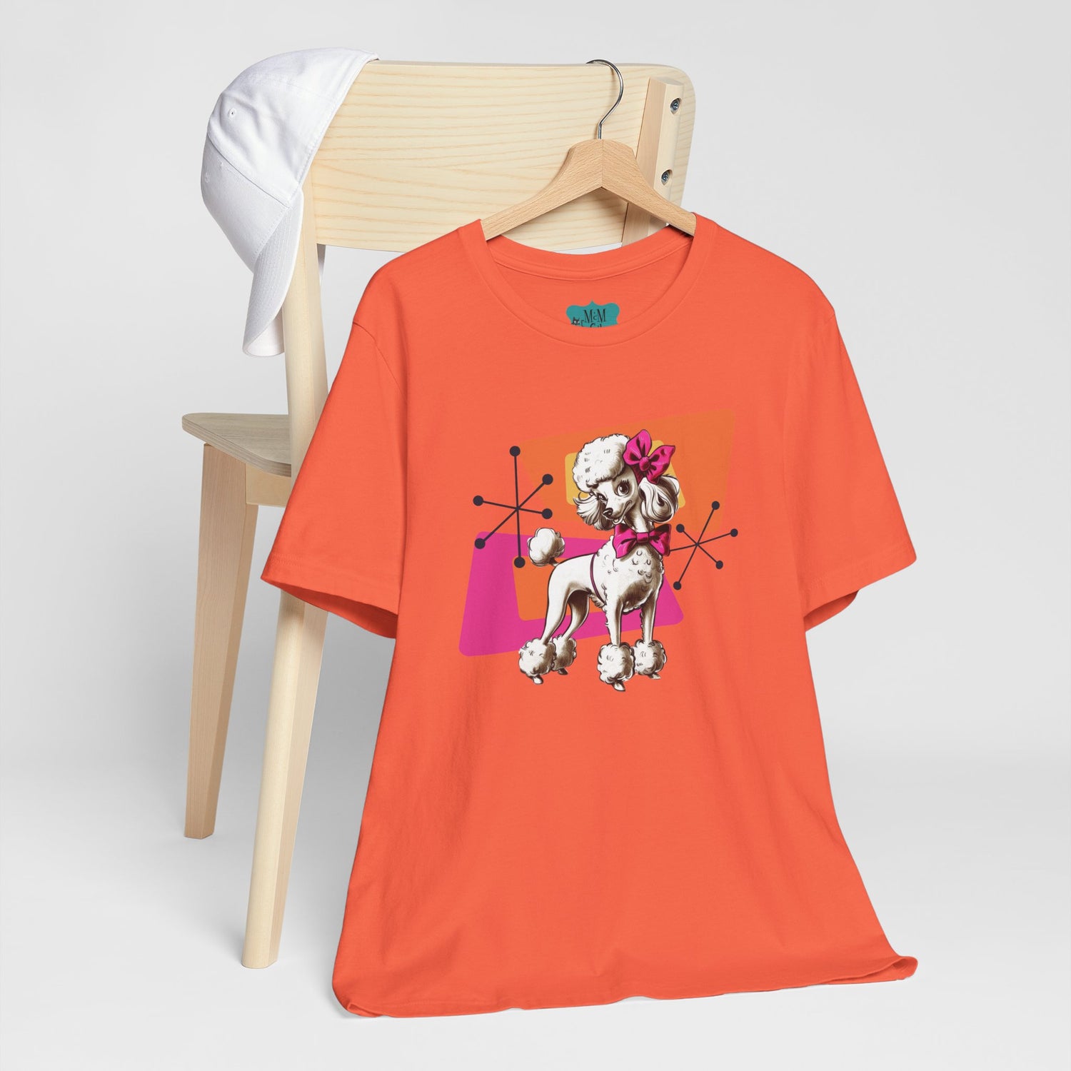 50s Poodle Kitschy Playful Kitschy Mod- Fun Unisex Jersey Short Sleeve T-Shirt - Mid Century Modern Gal
