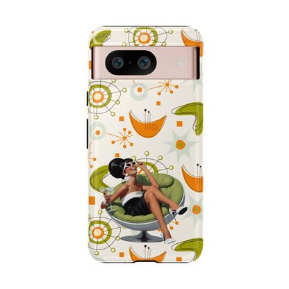 Mid Century Modern Atomic Starburst Mid Mod 60s Gal Retro Chic Tough Phone Case with Vintage Glamour Design