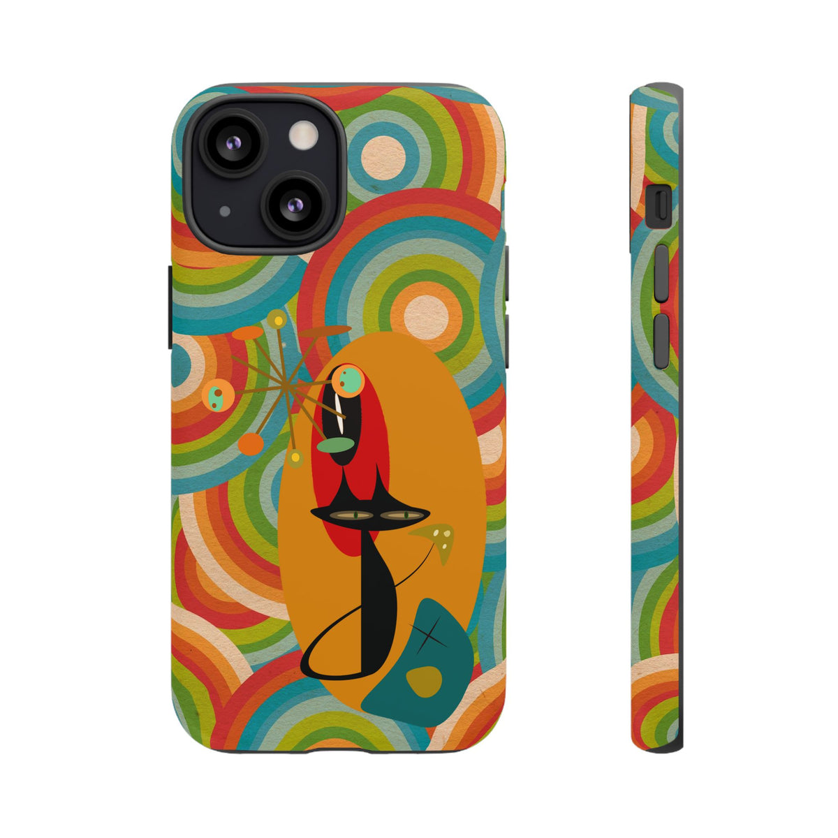 Atomic Cat, Retro 70's Pattern, MCM Smart Phone Tough Phone Case