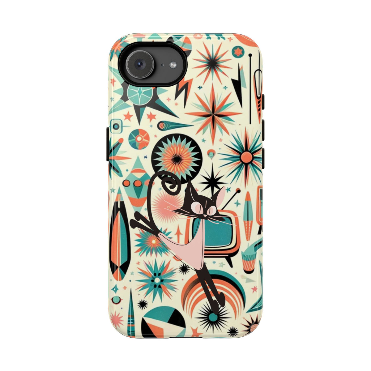 Atomic Kitty Boomerang Space Kitty Mid Century Modern Samsung, Smart Phone, Tough Cases
