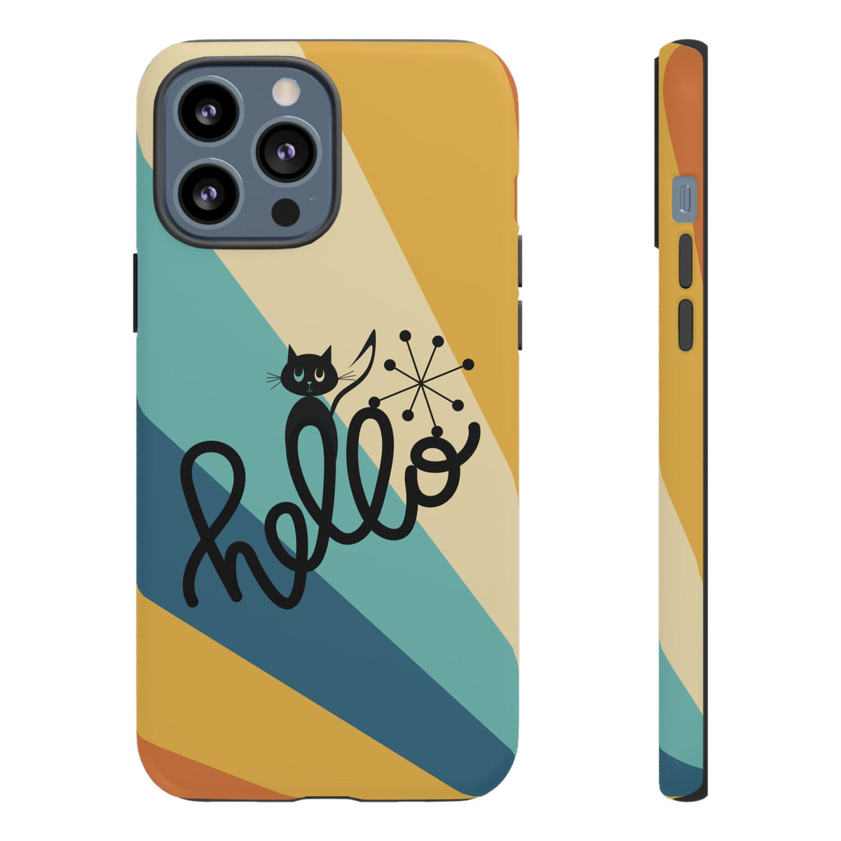 Atomic Groovy Cat, Retro, Kitschy, Hello Starburst, Mid Mod Smart Phone Tough Phone Cases - Mid Century Modern Gal