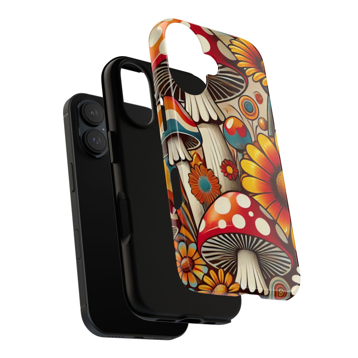 Colorful Mushroom Flower Phone Case - Boho Chic Design