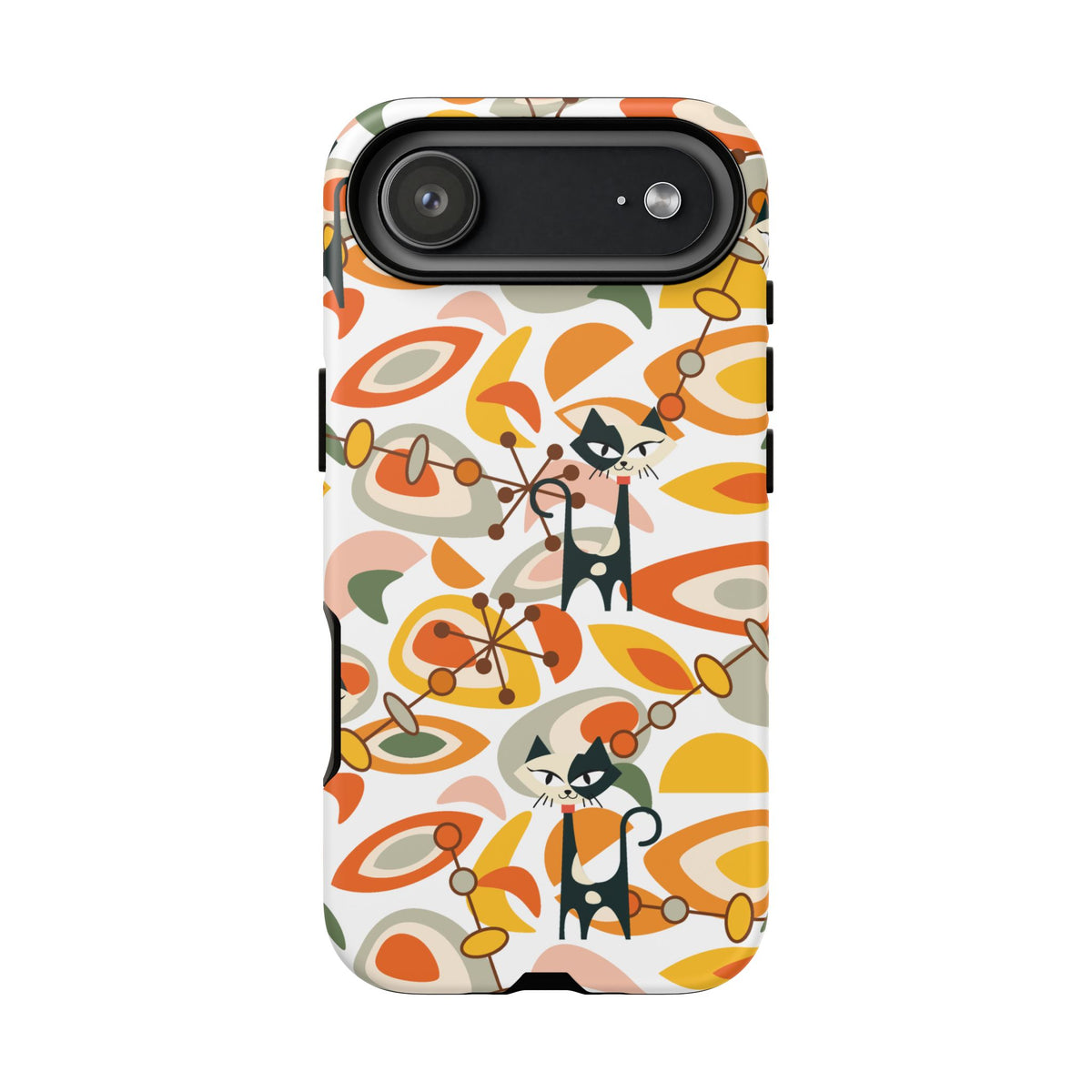 Atomic Cat Mid Mod Orange, Yellow, Groovy Cat Smart Phone Tough Cases