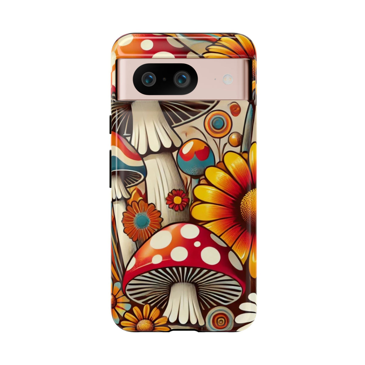 Colorful Mushroom Flower Phone Case - Boho Chic Design