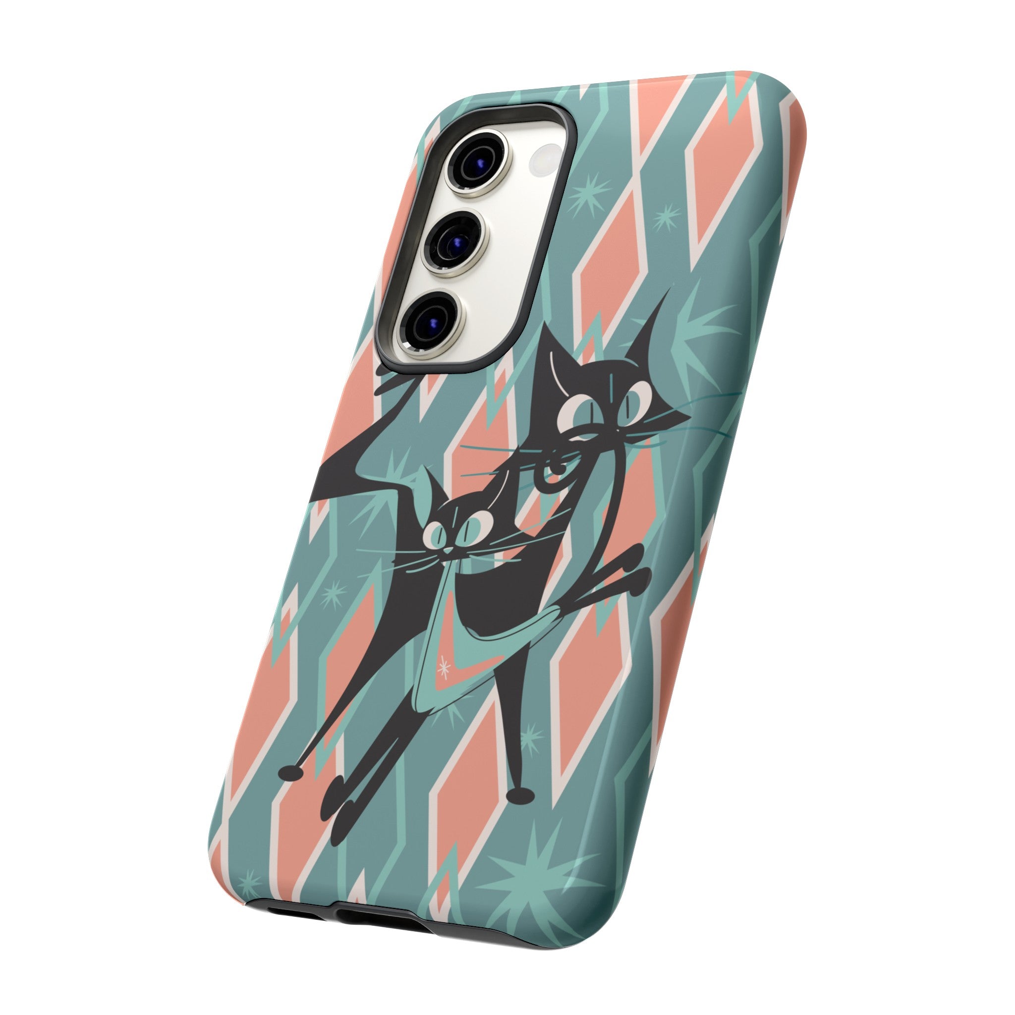 Mid Mod Atomic Cat Kitschy Retro Chic Samsung, Smart Phone Tough Cases