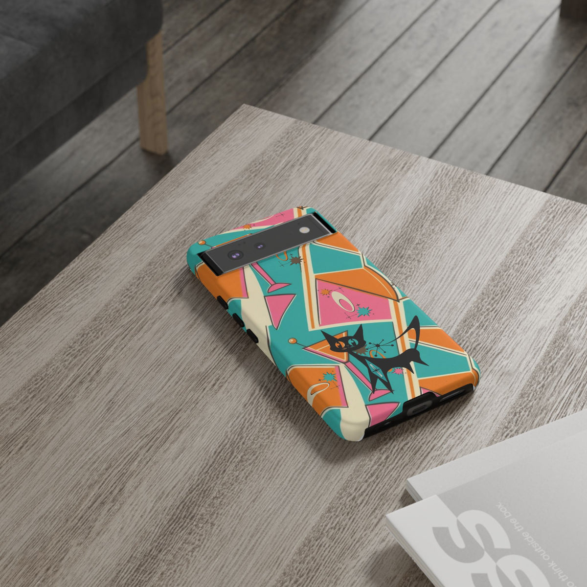 Atomic Cat Mid Mod Retro Cat Phone Case - Tough Cases for Stylish Cat Lovers