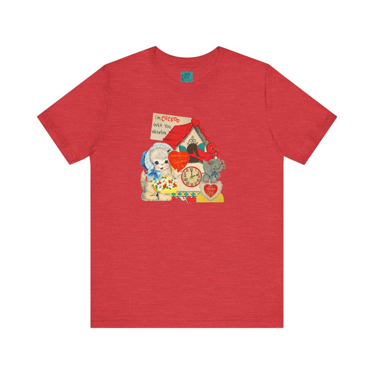 Vintage Valentine Cards Tee, Kitschy Whimsical Love Short Sleeve Tee - Mid Century Modern Gal