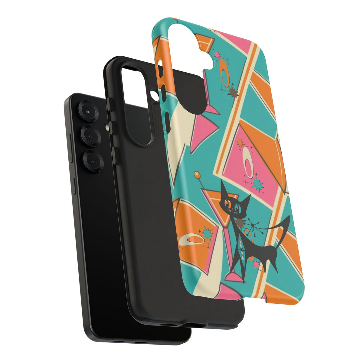 Atomic Cat Mid Mod Retro Cat Phone Case - Tough Cases for Stylish Cat Lovers