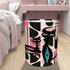 Atomic Cats Kitschy Mod Storage Solution, Organization MCM, Black, Pink, Circular Laundry Basket - Mid Century Modern Gal
