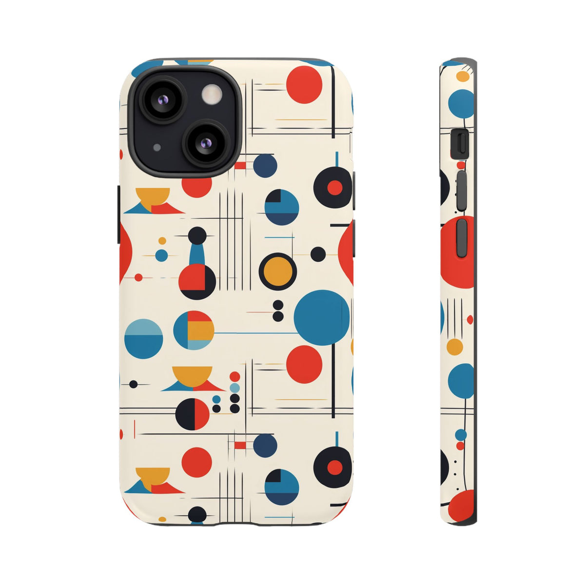 Mid Mod Bauhaus Designed iPhone, Samsung, Pixel Retro Phone Tough Cases