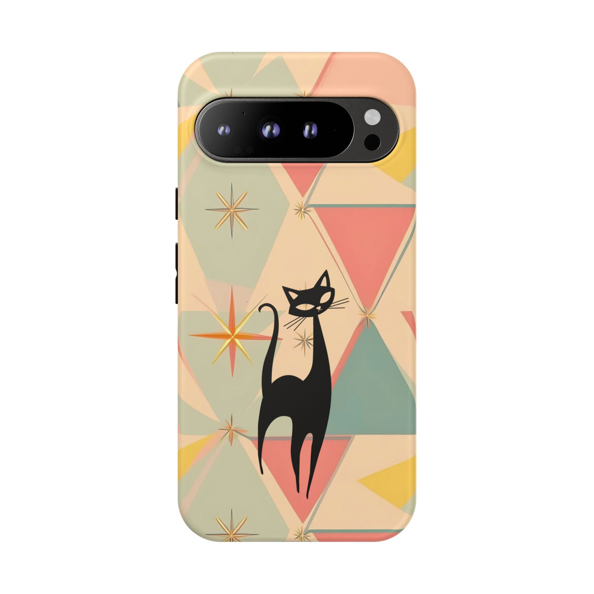 Atomic Cat Mid Mod Retro Cat Phone Case | Tough Cases with Vintage Vibe | Ideal for Cat Lovers