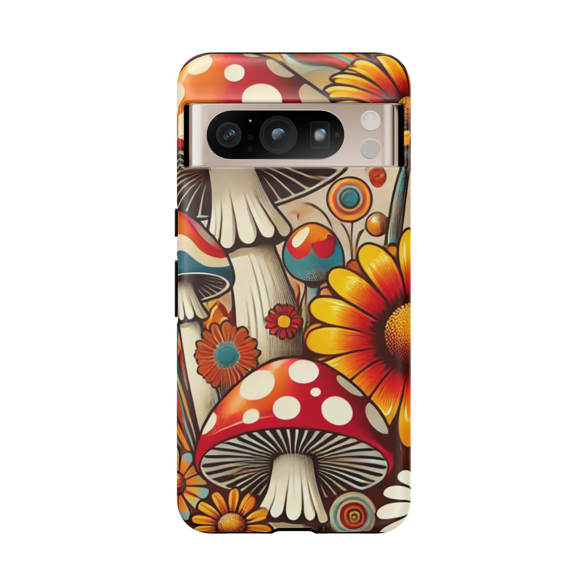 Colorful Mushroom Flower Phone Case - Boho Chic Design