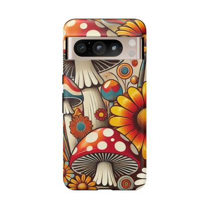 Colorful Mushroom Flower Phone Case - Boho Chic Design