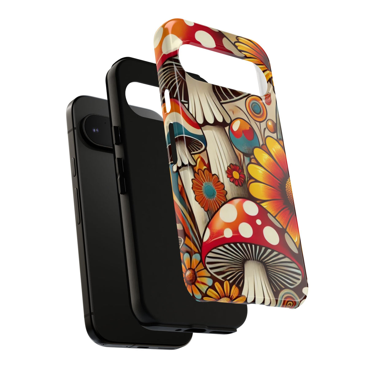 Colorful Mushroom Flower Phone Case - Boho Chic Design