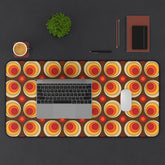 Retro Groovy Orbs Desk Mat – Stylish Workspace Decor for Home or Office - Mid Century Modern Gal
