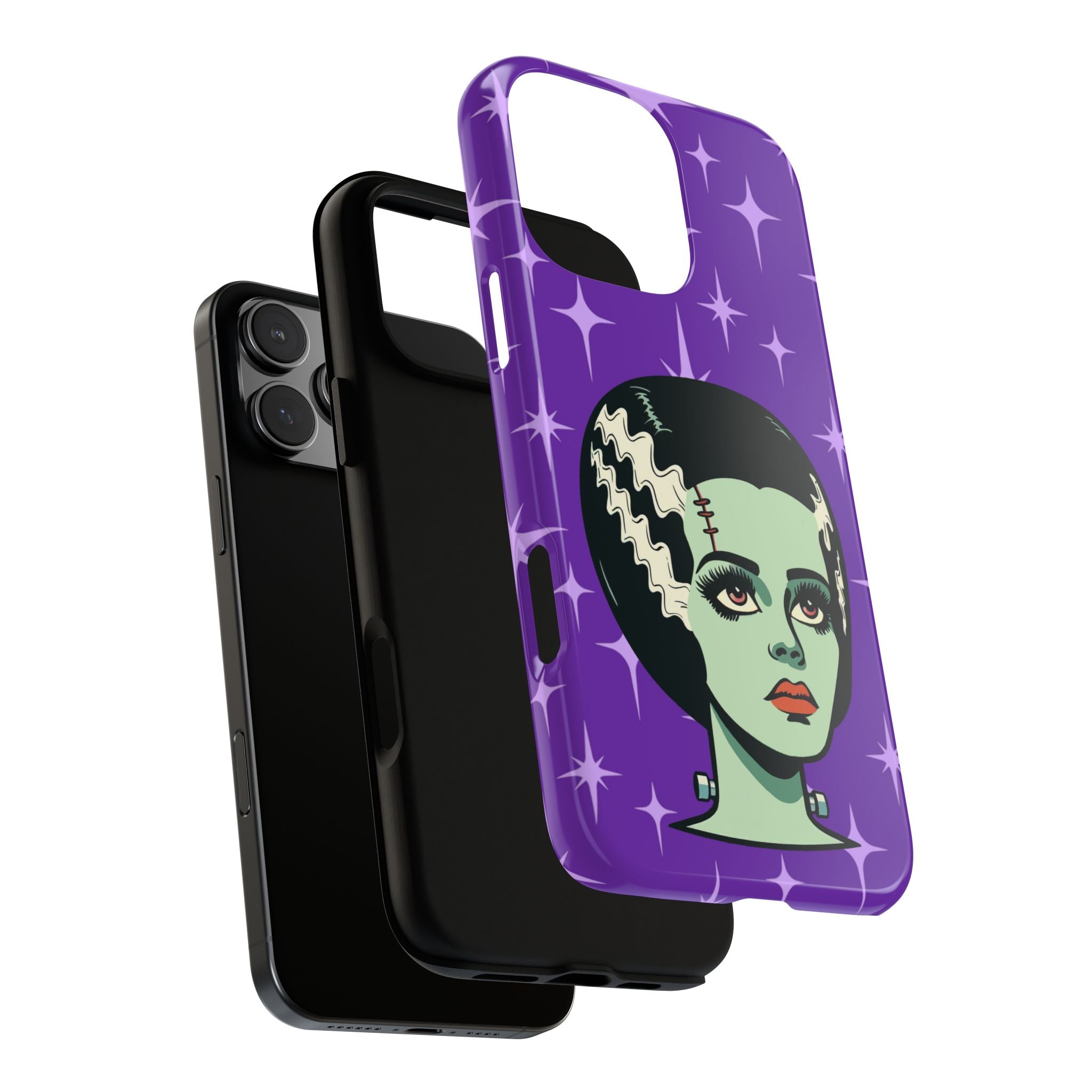 Bride of Frankenstein Retro Mid Mod Horror Buff Purple Halloween Tough Phone Case