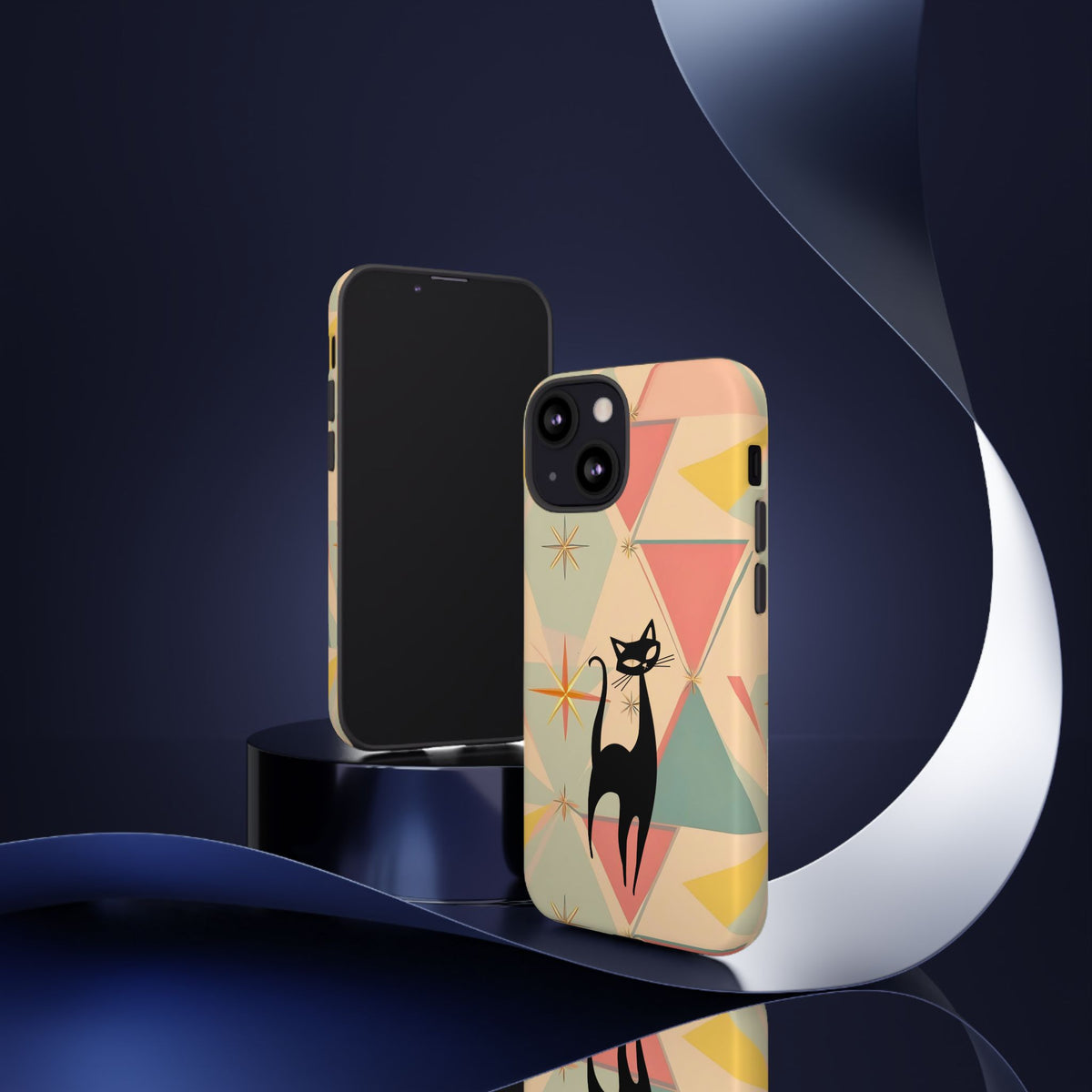Atomic Cat Mid Mod Retro Cat Phone Case | Tough Cases with Vintage Vibe | Ideal for Cat Lovers