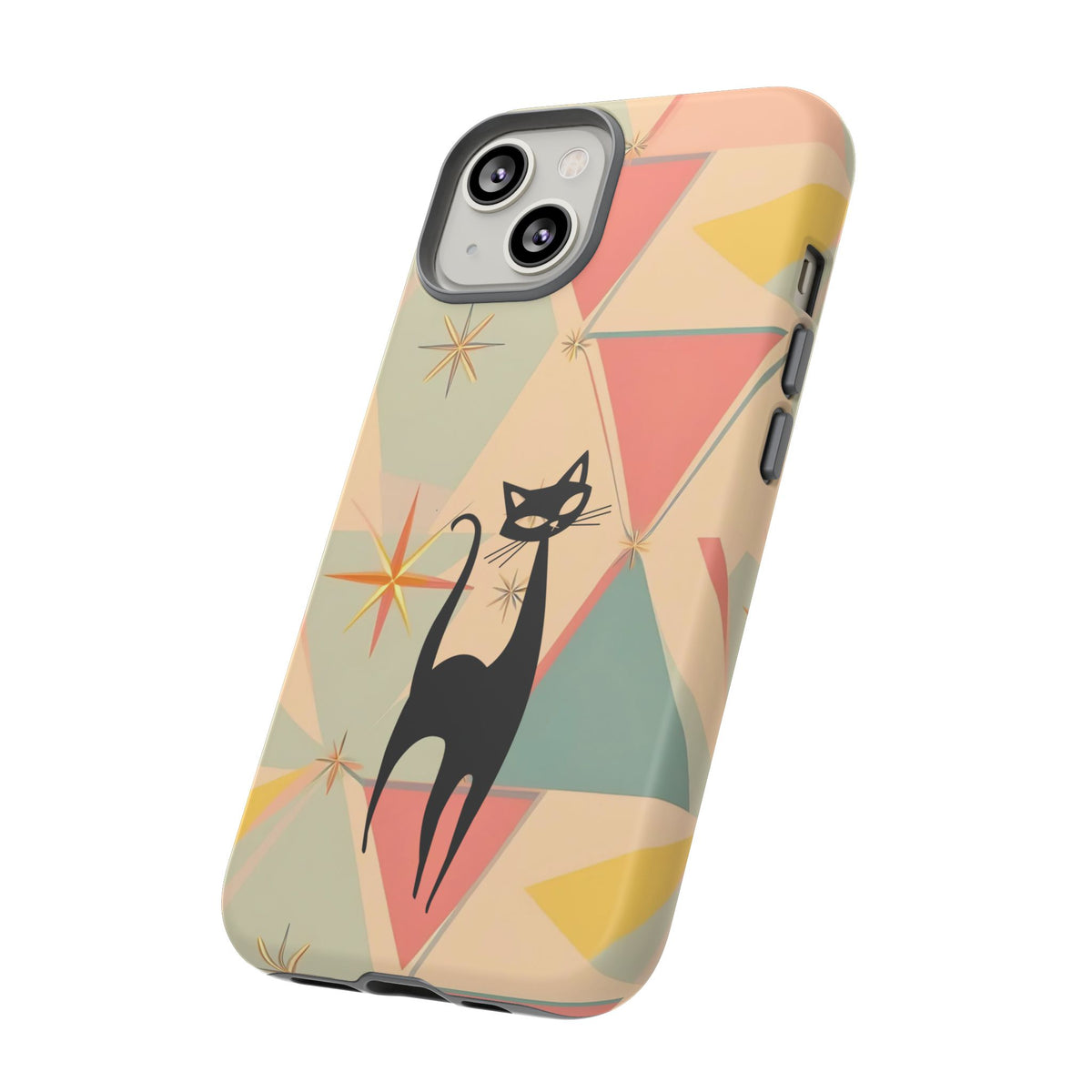 Atomic Cat Mid Mod Retro Cat Phone Case | Tough Cases with Vintage Vibe | Ideal for Cat Lovers