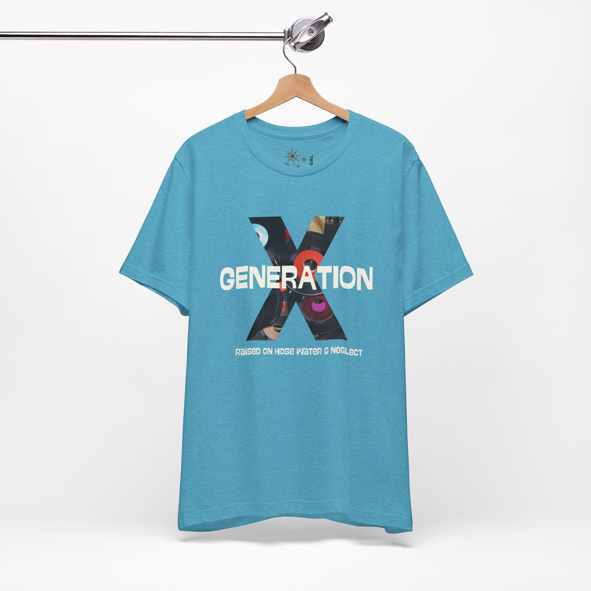 Generation X Retro Tee, Raised On Hose Water And Neglect Unisex Jersey Short Sleeve Tee - Mid Century Modern Gal