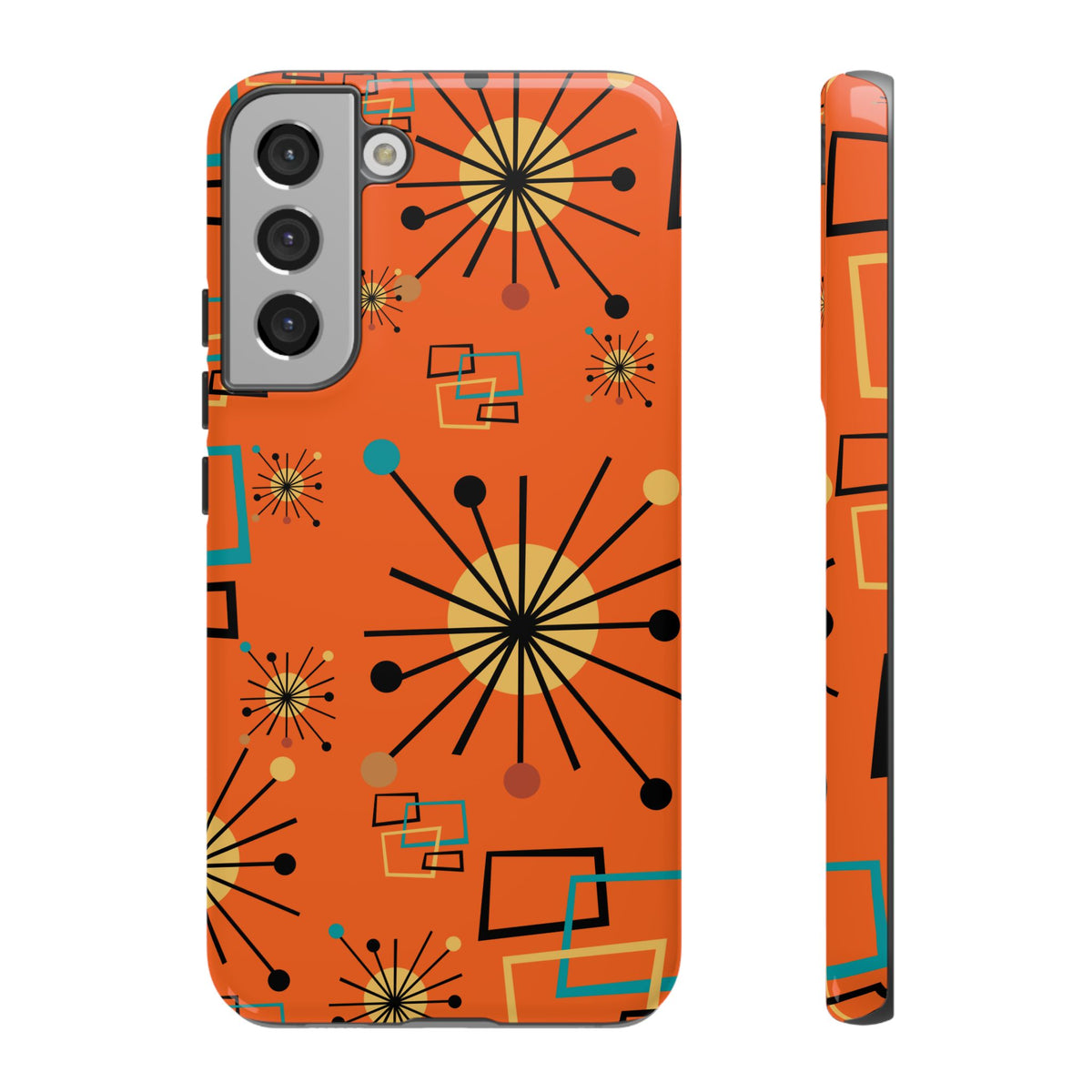 Mid Century Modern Sinatra Orange, Starburst, Geometric Funky Fun Tough Phone Case - Mid Century Modern Gal