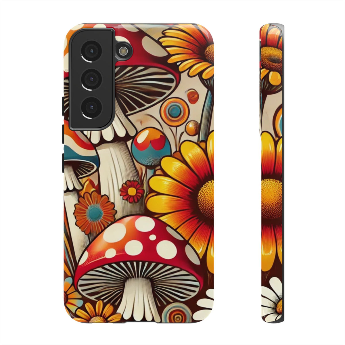 Colorful Mushroom Flower Phone Case - Boho Chic Design