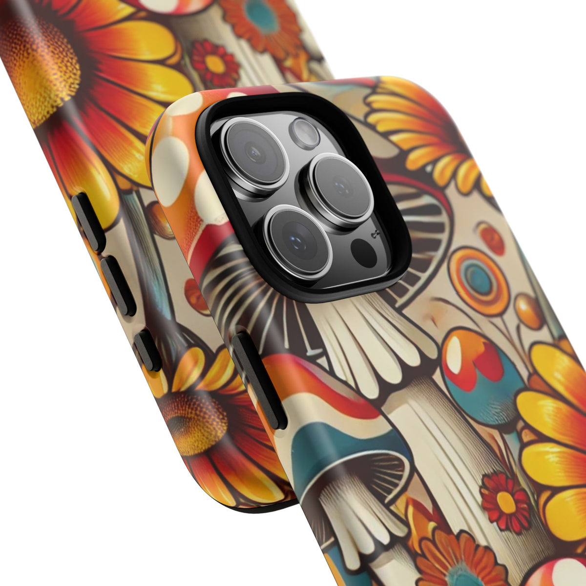 Colorful Mushroom Flower Phone Case - Boho Chic Design