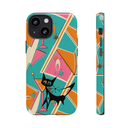 Atomic Cat Mid Mod Retro Cat Phone Case - Tough Cases for Stylish Cat Lovers