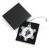Kitschy Christmas Snowflake Ornament With Vintage Couple Pewter Snowflake Ornament - Mid Century Modern Gal